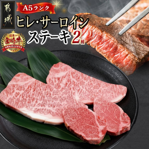 宮崎牛(A5)ヒレ&サーロインステーキ600g_MB-0125 45872 - 宮崎県都城市