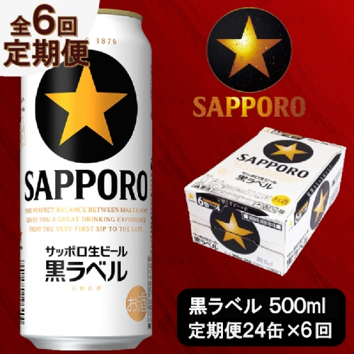 T0016-2106　【定期便 6回】ビール 黒ラベル サッポロ 500ml【定期便】