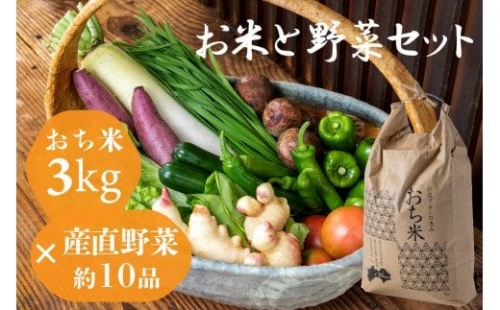「お米と野菜セット」　産直野菜　白米 464924 - 高知県越知町