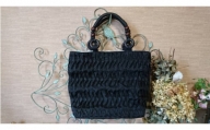 畳へりエレガントバッグ 黒 / 伝統 織物 カバン