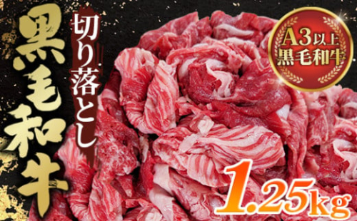 No.442 黒毛和牛切り落とし250g×5パック（合計1250g）  