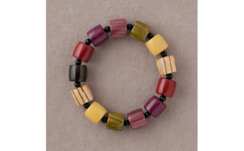 伝統の技で作り上げた色彩豊かな天然木のブレスレット【F003W】 47668 - 滋賀県近江八幡市