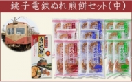 お土産にも最適！千葉県 銚子市 の 名物「銚子電鉄 の ぬれ煎餅」Mセット（赤の濃い口味・青のうす口味・緑の甘口味）3種類