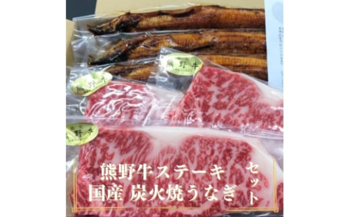 豪華限定企画！熊野牛ステーキと国産炭火焼鰻の贅沢うな牛セットＢ【MT28】【mtf502】