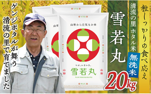 J022-R4 【無洗米】最上町産 ホタル米雪若丸20kg(5㎏×4袋) 485805 - 山形県最上町