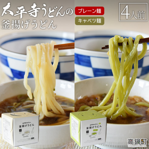 ＜太平寺うどんの釜揚げうどん プレーン麺（2人前）×キャベツ麺（2人前）セット＞ 486106 - 宮崎県高鍋町