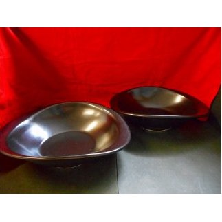 A25-129黒マット使用のカレー皿2枚カーボンゼロ