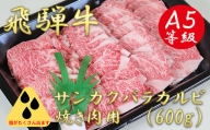 A5飛騨牛サンカクバラカルビ焼き肉用600g