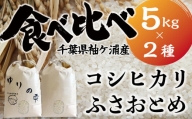 袖ケ浦産「コシヒカリ&ふさおとめ」食べ比べセット 精米10kg(5kg×2袋)