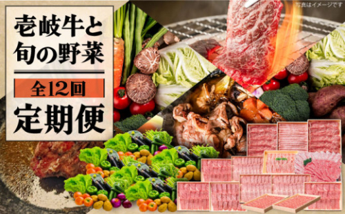 【全12回定期便】《A4～A5ランク》壱岐牛と旬の野菜定期便《壱岐市》【壱岐市農業協同組合】 [JBO079] 壱岐牛 肉 黒毛和牛 野菜 旬 詰め合わせ 贅沢 BBQ 313000 313000円