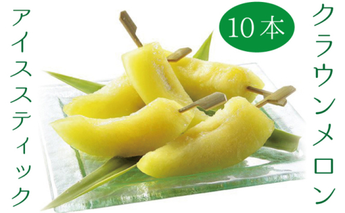 クラウンメロン アイススティック 10本 化粧箱入り 果物類 メロン 青肉 マスクメロン フルーツ 果物 冷凍メロン 高級 高級フルーツ 高級メロン 冷凍フルーツ 化粧箱 静岡 静岡県 森町 49305 - 静岡県森町