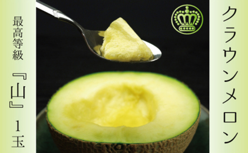 クラウンメロン 1玉 1.3kg以上 山等級 メロン 青肉 マスクメロン 山 フルーツ 果物 産地直送 高級 高級品 静岡県産 静岡 49313 - 静岡県森町