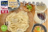 【Z5-017】【北海道産小麦100％使用】津村製麺所がつくる生そうめん 6食入