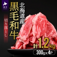北海道産 黒毛和牛切り落とし(300g×4P)計1.2kg[11-1151]