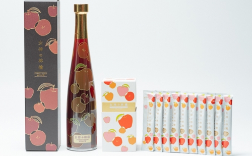 [女神の林檎]りんご酢500ml×1＆スティックゼリー10g×30包 49673 - 青森県平川市