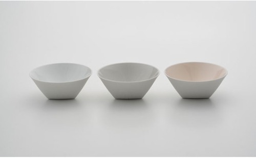 2016/ CH Bowl Set White / Gray /Pink【2016/オリジナル】有田焼 食器 器 鉢 中鉢 ボウル 3個 ホワイト グレー ピンク シンプル A35-348 497526 - 佐賀県有田町