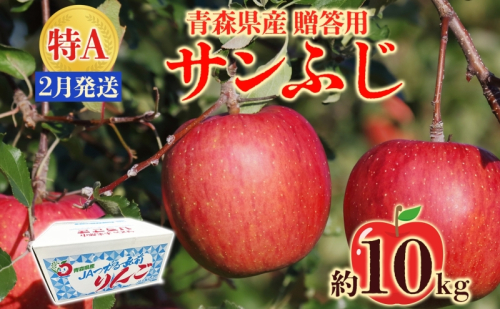サンふじ 約10kg 贈答用 特A 2月発送 化粧箱入 りんご 林檎 リンゴ 果物 フルーツ くだもの 旬 青森県産 お取り寄せ 贈り物 プレゼント 青森県 西目屋村 499633 - 青森県西目屋村