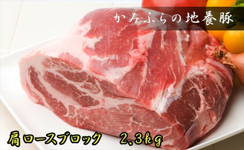 かみふらのポーク【地養豚】肩ロースブロック2.3kg 499884 - 北海道上富良野町