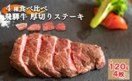 【４種食べ比べ！】飛騨牛厚切りステーキ４種