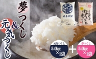 果物屋さんが選んだ米食べ比べ「夢つくし&元気つくし」5kg×2袋 4A27