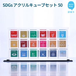 【ふるさと納税】SDGs アクリルキューブセット50 キューブ(50mm) ×18個 専用スライド型ケース 専用台
