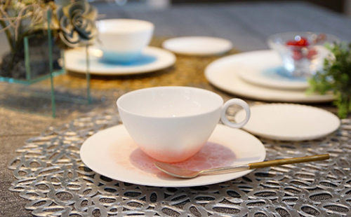 やま平窯元 エッグシェル コーヒーC/S 泡 Pink A35-198 513806 - 佐賀県有田町