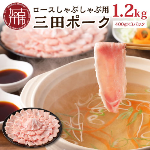 三田ポーク ロースしゃぶしゃぶ用 1.2kg(400ｇ×3パック）【2401A00210】 518594 - 兵庫県加古川市