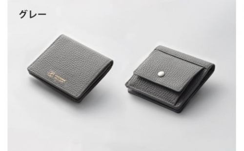 DV037【YOSHINA】コンパクト二つ折り財布（小銭入れ付き）グレー 521382 - 千葉県松戸市