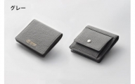 DV037【YOSHINA】コンパクト二つ折り財布（小銭入れ付き）グレー
