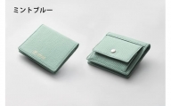DV041【YOSHINA】コンパクト二つ折り財布（小銭入れ付き）ミントブルー