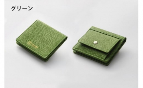 DV042【YOSHINA】コンパクト二つ折り財布（小銭入れ付き）グリーン 521387 - 千葉県松戸市