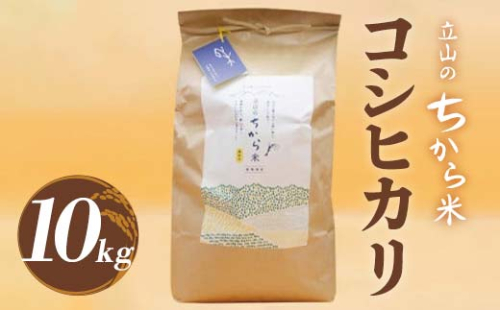 立山のちから米 コシヒカリ 10kg こしひかり 銘柄米 ブランド米 国産 米 お米 日本米 ギフト 贈り物 備蓄 防災 食品 F6T-537 52265 - 富山県立山町