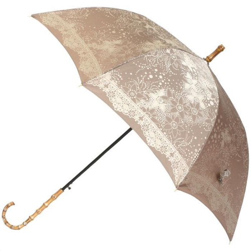 槙田商店【晴雨兼用】長傘 kirie ドットフラワー：モカブラウン FAA5039 523986 - 山梨県富士河口湖町