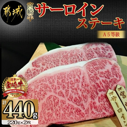 宮崎牛(A5)サーロインステーキ220g×2枚_MA-7701 52510 - 宮崎県都城市