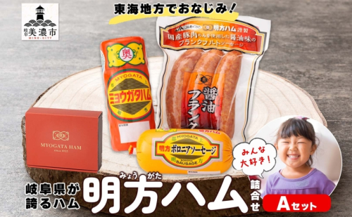 明方 ハム Aセット ボロニア ソーセージ フランクフルト JA ブランド 豚肉 お肉 国産 熟成 塩分 控えめ 豚腸 バーベキュー BBQ 加工品 お取り寄せ 贈答 ギフト 送料無料 めぐみの農業協同組合 岐阜県 美濃市 527453 - 岐阜県美濃市