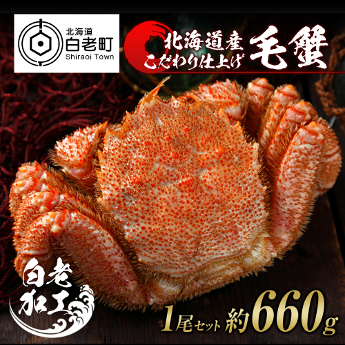 毛蟹 ボイル済み 冷凍 1尾セット 約660g 527910 - 北海道白老町
