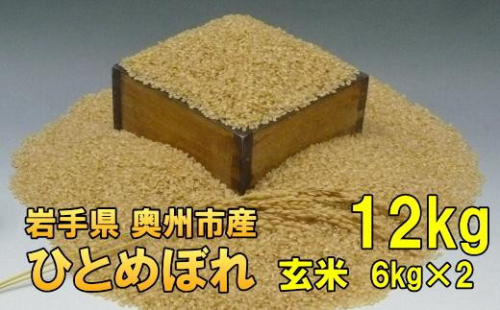 人気沸騰の米 令和7年産 岩手県奥州市産 ひとめぼれ 玄米 12kg 【7日以内発送】 おこめ ごはん ブランド米 [AC022] 531423 - 岩手県奥州市