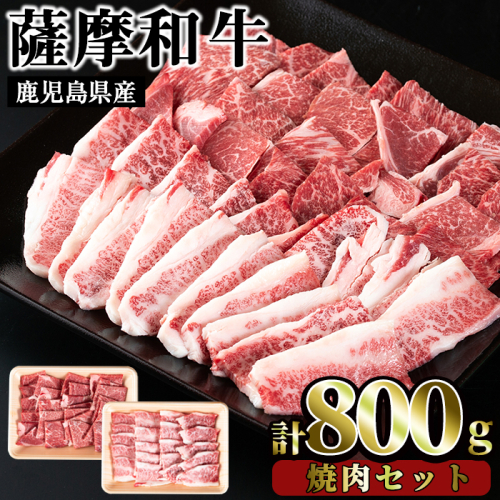 No.420 薩摩和牛の焼肉セット(合計800g・牛バラ焼肉用400g、モモもしくはカタ焼肉用400g)国産 牛肉 バラ肉 モモ肉 肩肉 カルビ 焼き肉 焼肉 数量限定 BBQ 冷凍【さつま屋産業】 53278 - 鹿児島県日置市