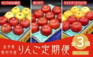 【数量限定】奥州市のりんご定期便・3回（9月～11月） 江刺りんごやオリジナル品種の食べ比べコース