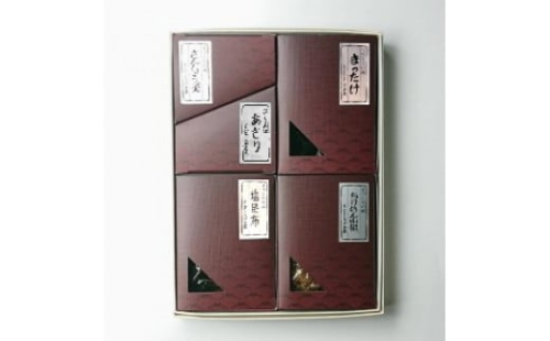 かえで（佃煮詰合せ：さんしょうの実、あさり佃煮、松茸佃煮、ちりめんさんしょう、塩昆布)