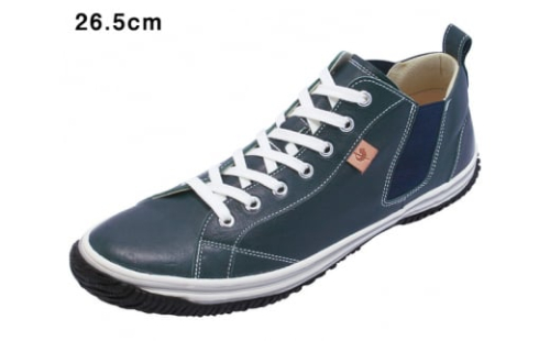 No.542 レザースニーカー SPM‐442 DARK BLUE 26.5cm / 靴 カンガルーレザー 広島県 536423 - 広島県府中市