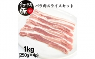 まごころ豚バラ肉スライスセット 1.0kg (250g×4P)
