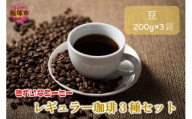 きれいなコーヒーレギュラー珈琲3種セット 豆 200g×3袋【A2-114】
