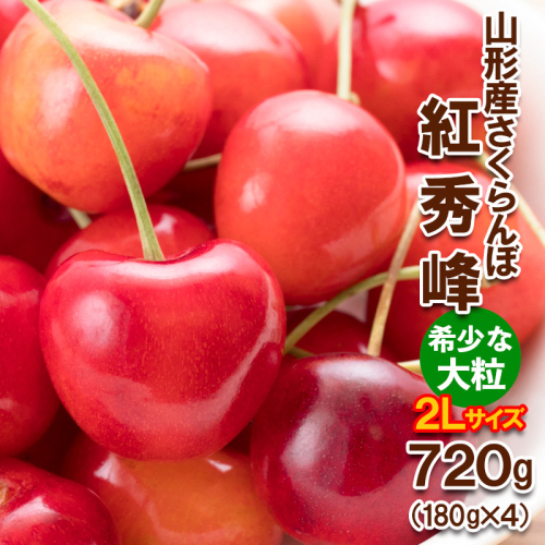 さくらんぼ 紅秀峰 "希少な大粒" 2Lサイズ 720g(180g×4パック) 【令和8年産先行予約】FS25-567 539456 - 山形県山形市