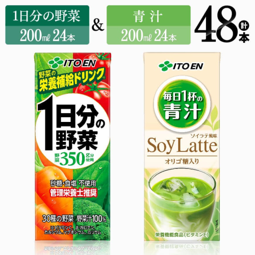 伊藤園　1日分の野菜＆青汁（紙パック）48本 【伊藤園 飲料類 野菜 青汁 野菜 ジュース セット 詰め合わせ 飲みもの】 539775 - 宮崎県川南町