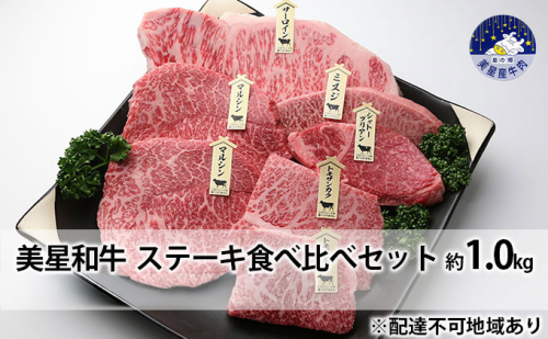 美星和牛 ステーキ食べ比べセット 約1.0kg  牛肉 岡山県 里庄町 送料無料 540118 - 岡山県里庄町