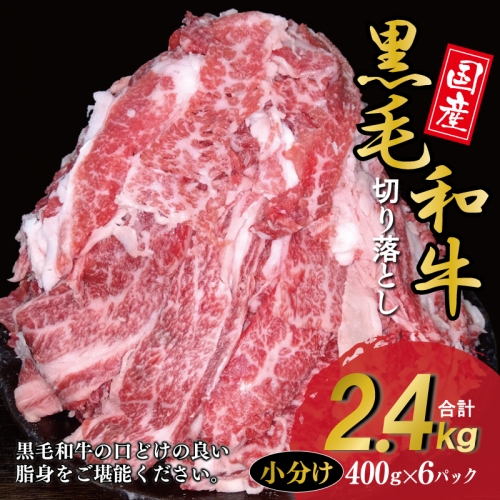 黒毛和牛 切り落とし 合計2.4kg 400g×6パック 小分け 国産 お肉 牛肉 切落し 熟成 鮮度凍結