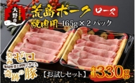 【お試しセット】【福井のブランド豚肉】荒島ポーク ロース焼肉用 330g