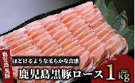 鹿児島 黒豚 ロース 1.0kg(老舗精肉 上高原/013-1009) 国産 豚肉 指宿市