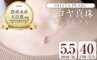 アコヤ真珠 ネックレスA (5.5mm珠・チェーン40cm) 【AF36】【(有)オーハタパール】